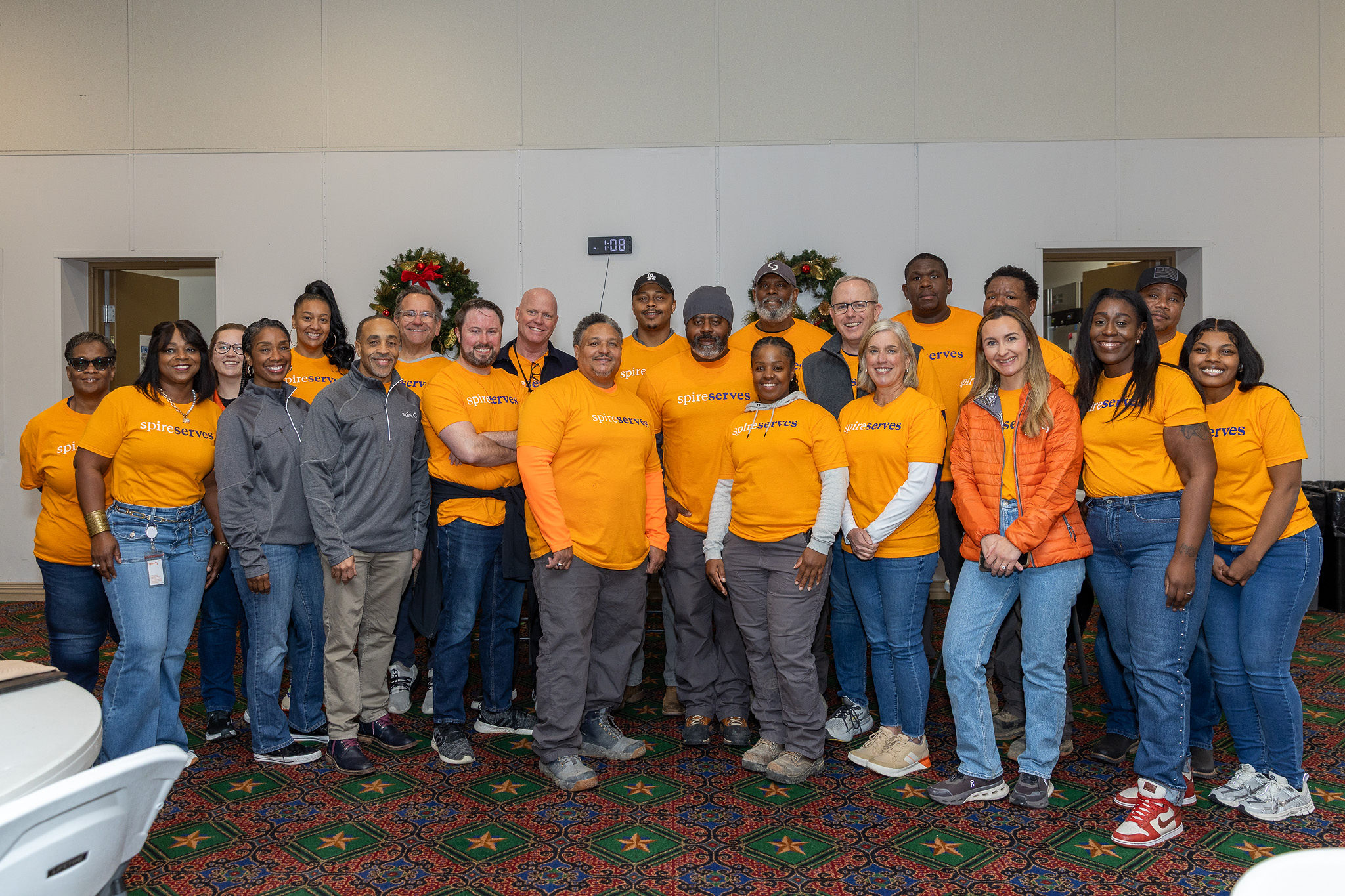 Spire employees at Thanksgiving Essentials Drive 
