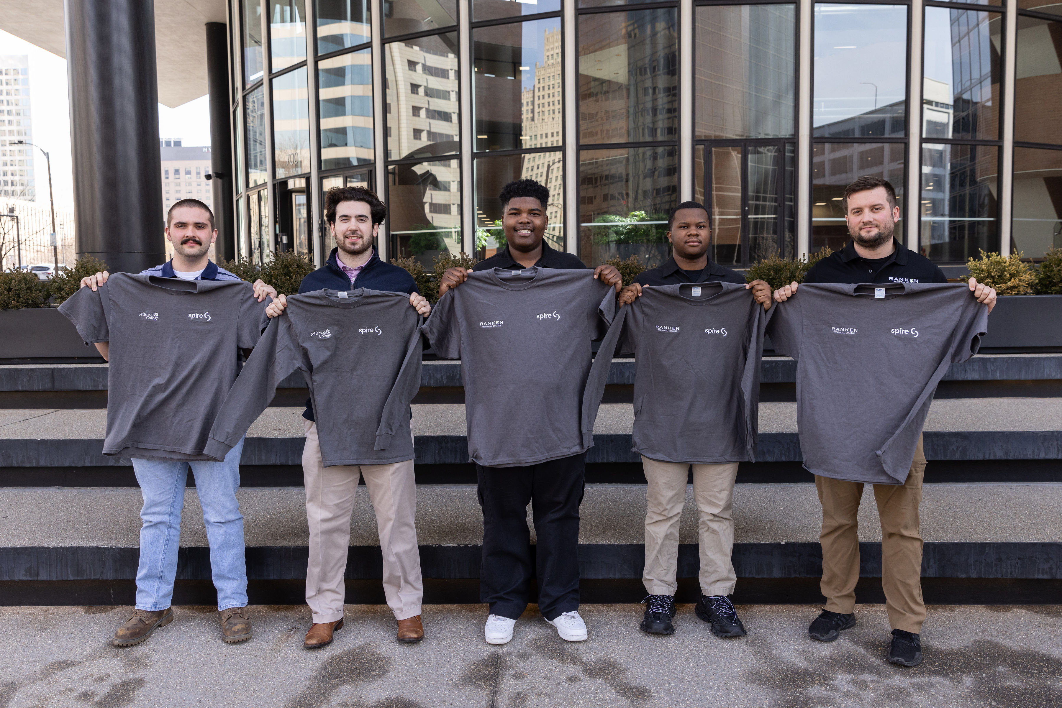 Image of co-op students getting their shirts