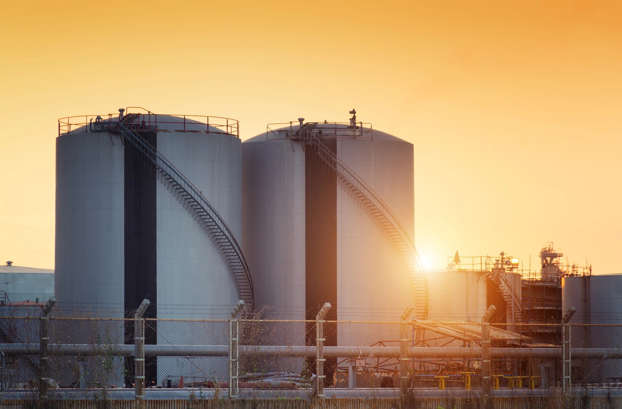 Image of natural gas storage tanks