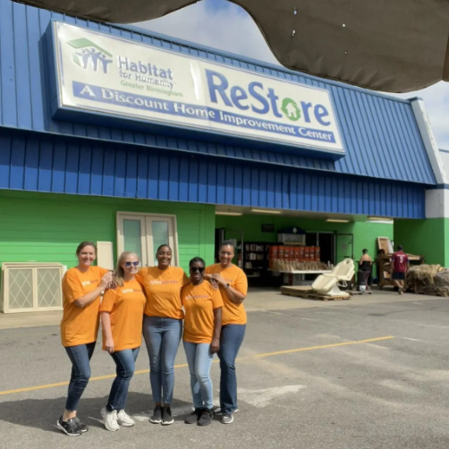 Spire volunteers outside ReStore Birmingham