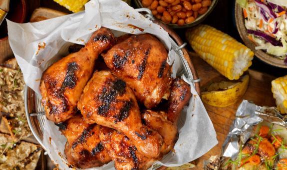 BBQ chicken with sides