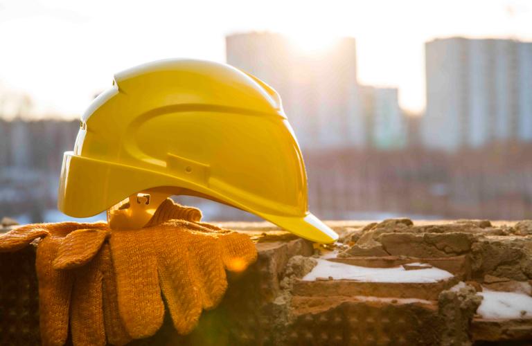 Gloves and hard hat