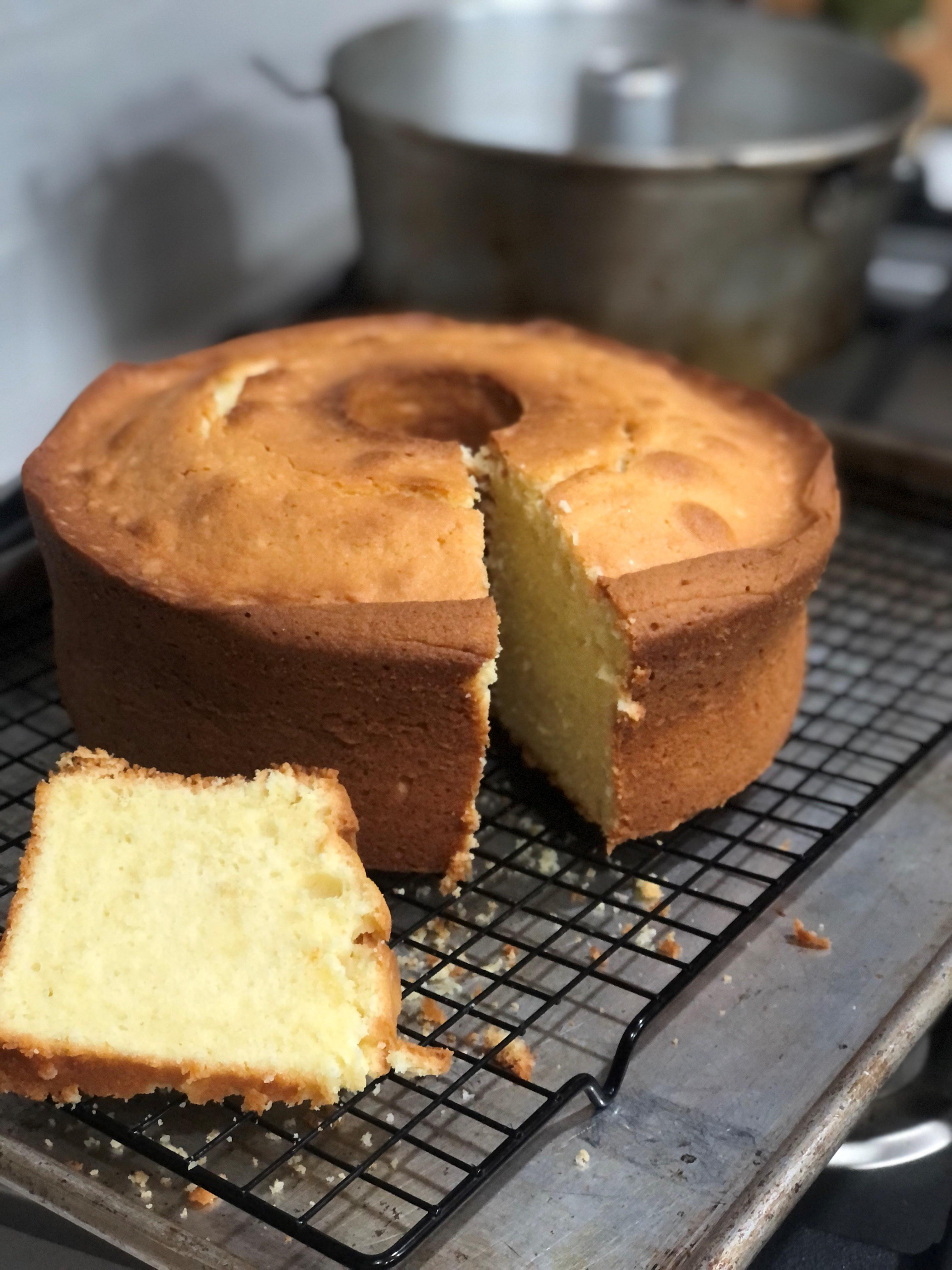 Image of pound cake on a cooling rack