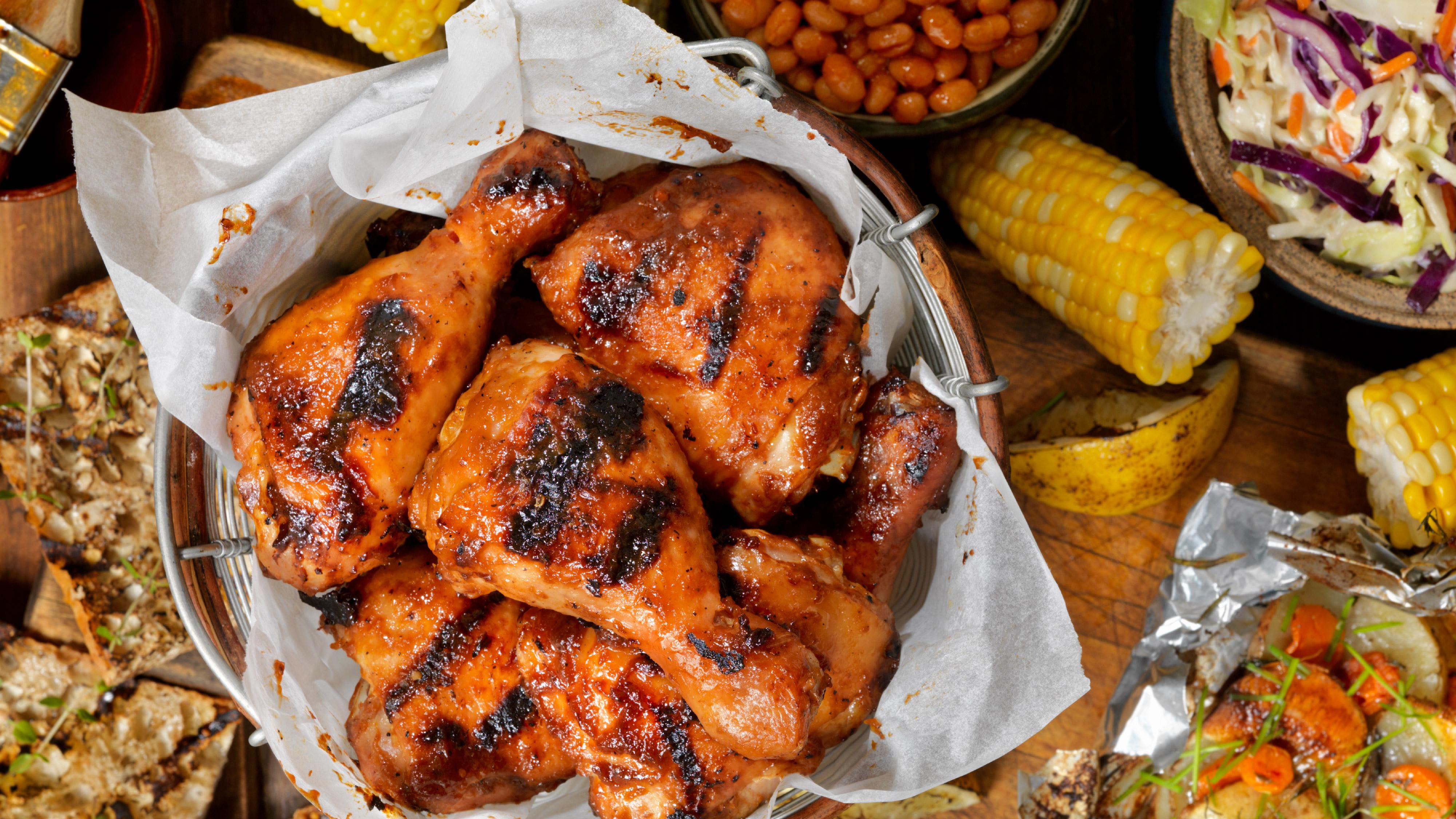 BBQ chicken with sides