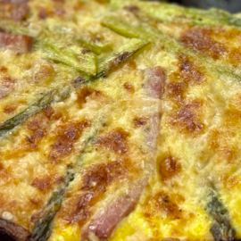 Image of frittata in a cast iron skillet